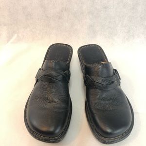 Brown leather born clogs size 8